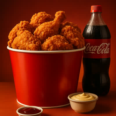 Balde Mega Crispy + Refrigerante 2L + Molho