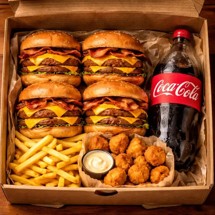 Combo Família — 4 Burgões + Batata + Refri 2L